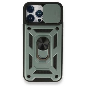 BSSM iPhone 13 Pro Max Pars Lens Yüzüklü Silikon Yeşil Kılıf