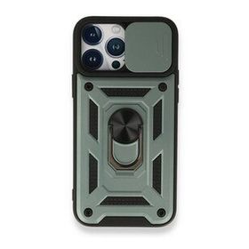 BSSM iPhone 13 Pro Max Pars Lens Yüzüklü Silikon Yeşil Kılıf
