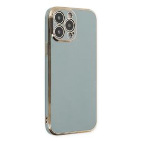 BSSM iPhone 13 Pro Max Volet Silikon Açık Yeşil Kılıf