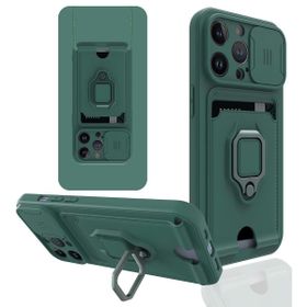 BSSM iPhone 13 Pro Max Zuma Kartvizitli Yüzüklü Silikon Yeşil Kılıf