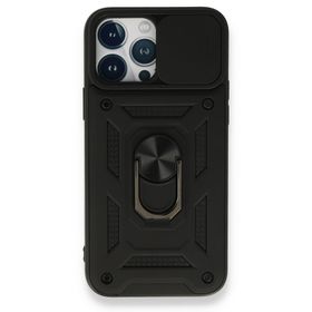 BSSM iPhone 13 Pro Pars Lens Yüzüklü Silikon Siyah Kılıf