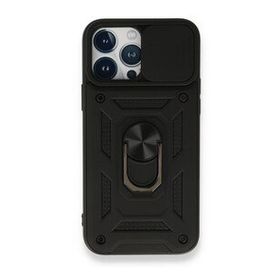 BSSM iPhone 13 Pro Pars Lens Yüzüklü Silikon Siyah Kılıf