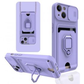 BSSM iPhone 13 Zuma Kartvizitli Yüzüklü Silikon Lila Kılıf