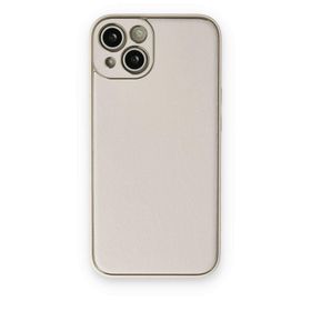 BSSM iPhone 14 Coco Deri Silikon Kapak Beyaz Kılıf