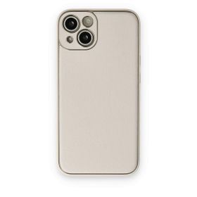 BSSM iPhone 14 Coco Deri Silikon Kapak Beyaz Kılıf