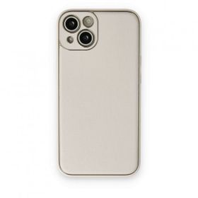 BSSM iPhone 14 Coco Deri Silikon Kapak Beyaz Kılıf