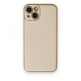 BSSM iPhone 14 Coco Deri Silikon Kapak Gold Kılıf