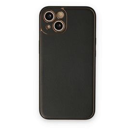 BSSM iPhone 14 Coco Deri Silikon Kapak Siyah Kılıf