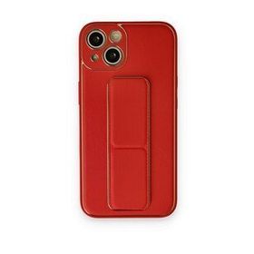 BSSM iPhone 14 Coco Deri Standlı Kapak Kırmızı Kılıf