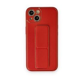 BSSM iPhone 14 Coco Deri Standlı Kapak Kırmızı Kılıf