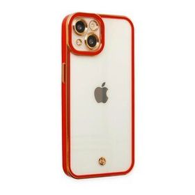 BSSM iPhone 14 Liva Lens Silikon Kırmızı Kılıf