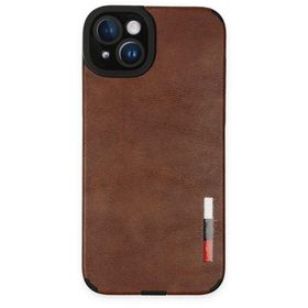 BSSM iPhone 14 Loop Deri Silikon Kahverengi Kılıf