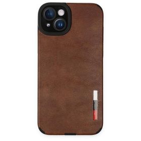 BSSM iPhone 14 Loop Deri Silikon Kahverengi Kılıf