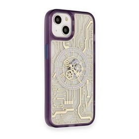BSSM iPhone 14 Magic Magneticsafe Silikon Derin Mor Kılıf