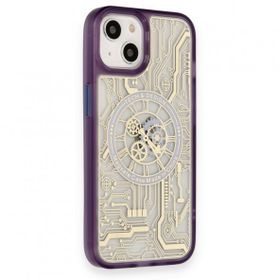BSSM iPhone 14 Magic Magneticsafe Silikon Derin Mor Kılıf
