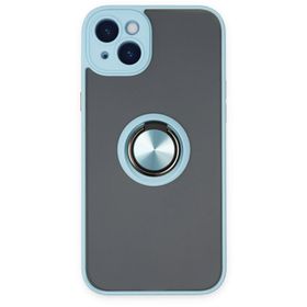 BSSM iPhone 14 Montreal Yüzüklü Silikon Kapak Buz Mavi Kılıf