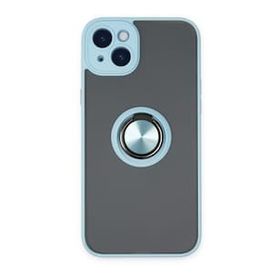BSSM iPhone 14 Montreal Yüzüklü Silikon Kapak Buz Mavi Kılıf