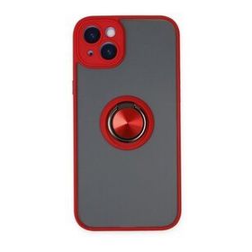 BSSM iPhone 14 Montreal Yüzüklü Silikon Kapak Kırmızı Kılıf