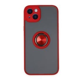 BSSM iPhone 14 Montreal Yüzüklü Silikon Kapak Kırmızı Kılıf