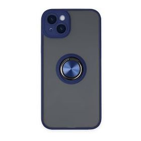 BSSM iPhone 14 Montreal Yüzüklü Silikon Kapak Lacivert Kılıf