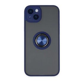 BSSM iPhone 14 Montreal Yüzüklü Silikon Kapak Lacivert Kılıf