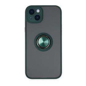 BSSM iPhone 14 Montreal Yüzüklü Silikon Kapak Yeşil Kılıf