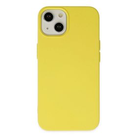 BSSM iPhone 14 Nano içi Kadife Silikon Sarı Kılıf