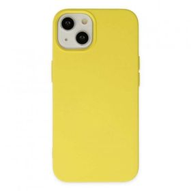 BSSM iPhone 14 Nano içi Kadife Silikon Sarı Kılıf