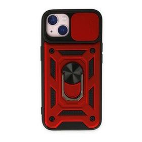 BSSM iPhone 14 Pars Lens Yüzüklü Silikon Kırmızı Kılıf