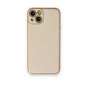 BSSM iPhone 14 Plus Coco Deri Silikon Kapak Gold Kılıf