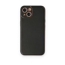 BSSM iPhone 14 Plus Coco Deri Silikon Kapak Siyah Kılıf