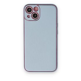 BSSM iPhone 14 Plus Coco Deri Silikon Kapak Sky Blue Kılıf