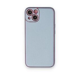 BSSM iPhone 14 Plus Coco Deri Silikon Kapak Sky Blue Kılıf