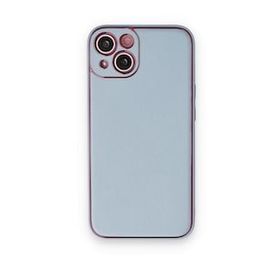 BSSM iPhone 14 Plus Coco Deri Silikon Kapak Sky Blue Kılıf