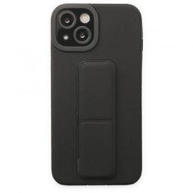 BSSM iPhone 14 Plus Mega Standlı Silikon Siyah Kılıf