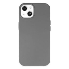 BSSM iPhone 14 Plus Nano İçi Kadife Silikon Gri Kılıf