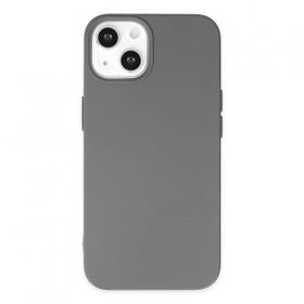 BSSM iPhone 14 Plus Nano İçi Kadife Silikon Gri Kılıf
