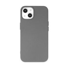 BSSM iPhone 14 Plus Nano İçi Kadife Silikon Gri Kılıf