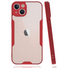 BSSM iPhone 14 Plus Platin Silikon Kırmızı Kılıf