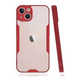 BSSM iPhone 14 Plus Platin Silikon Kırmızı Kılıf