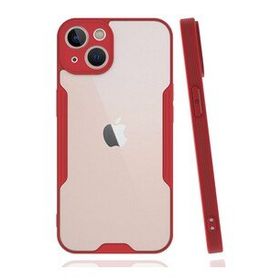 BSSM iPhone 14 Plus Platin Silikon Kırmızı Kılıf