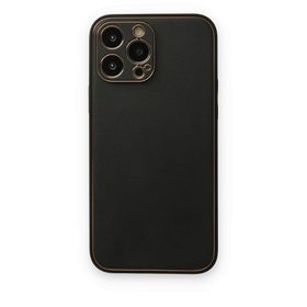 BSSM iPhone 14 Pro Coco Deri Silikon Kapak Siyah Kılıf