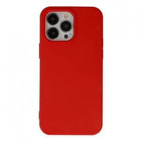 BSSM iPhone 14 Pro Max Nano İçi Kadife Silikon Kırmızı Kılıf