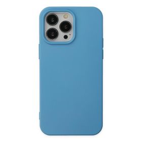 BSSM iPhone 14 Pro Max Nano İçi Kadife Silikon Mavi Kılıf