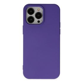 BSSM iPhone 14 Pro Max Nano İçi Kadife Silikon Mor Kılıf