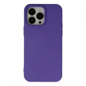 BSSM iPhone 14 Pro Max Nano İçi Kadife Silikon Mor Kılıf