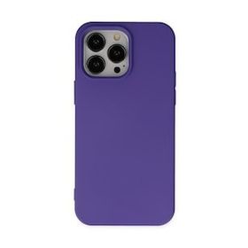 BSSM iPhone 14 Pro Max Nano İçi Kadife Silikon Mor Kılıf