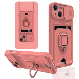 BSSM iPhone 14 Zuma Kartvizitli Yüzüklü Silikon Pembe Kılıf