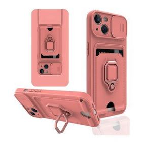 BSSM iPhone 14 Zuma Kartvizitli Yüzüklü Silikon Pembe Kılıf