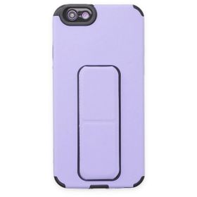 BSSM iPhone 6 Mega Standlı Silikon Lila Kılıf